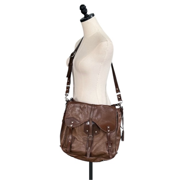 Gryson Italy Brown Leather Saddle Bag - Picture 2 of 15